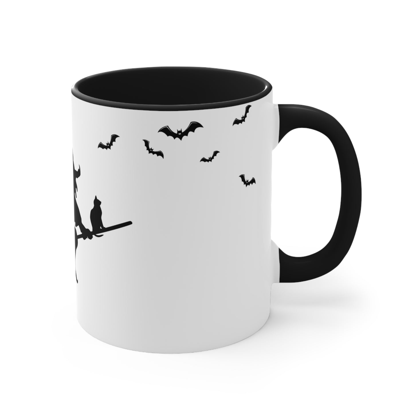 Wickedly Good Coffee Witch on Broom Halloween theme Coffee Mug, 11oz with comfortable C-handle in eye-catching 2-tone color scheme