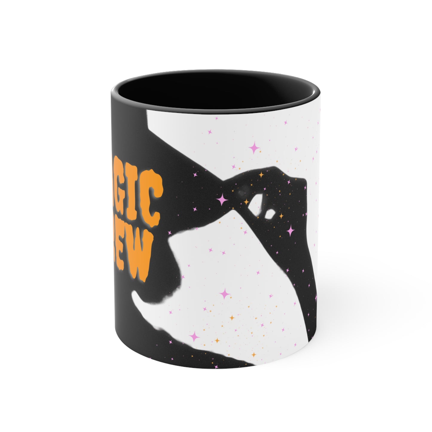 MAGIC BREW theme Halloween Coffee Mug, 11oz with comfortable C-handle in eye-catching 2-tone color scheme
