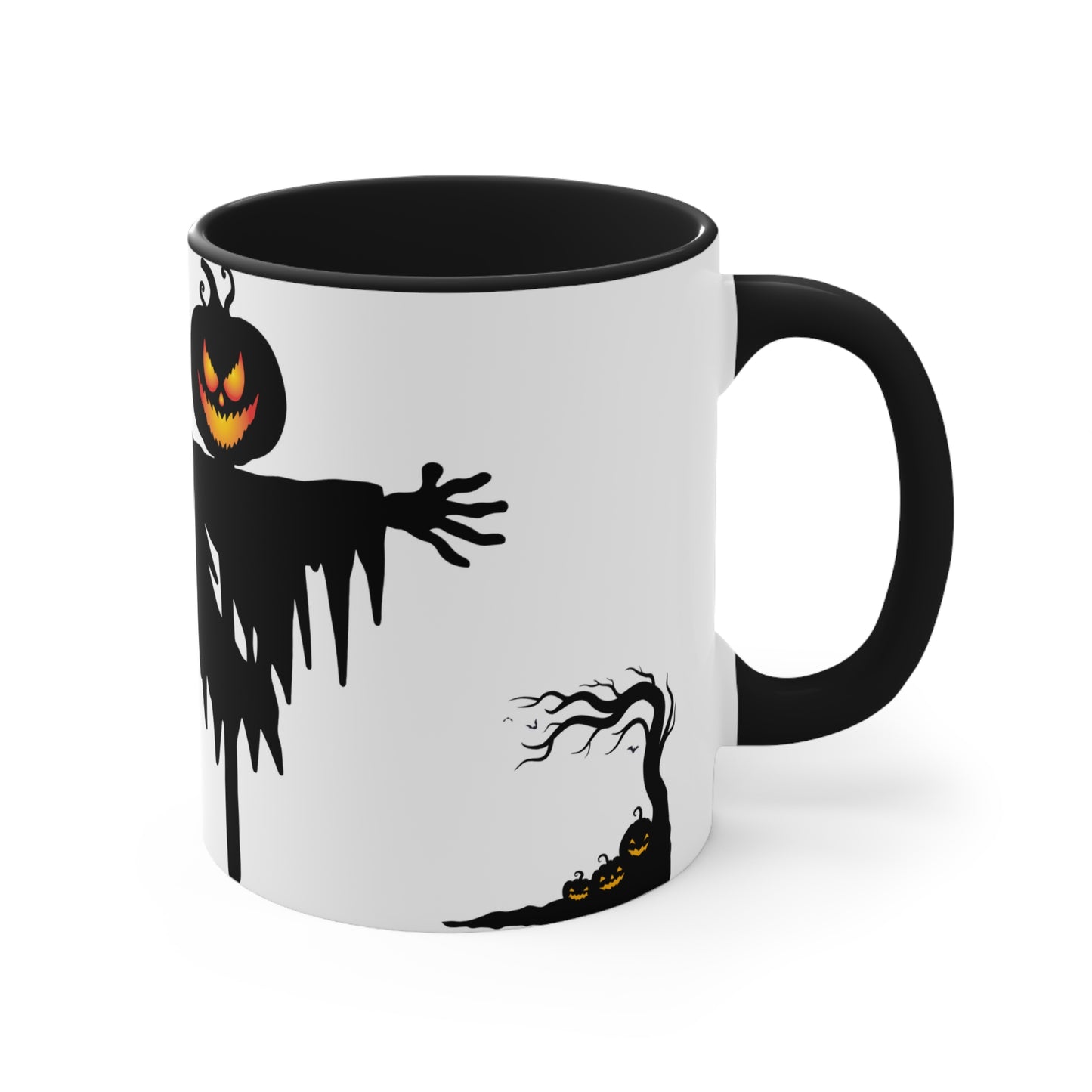 BOO BREW - Start Your Scary Day Right Jack-O-Lantern Halloween theme Coffee Mug, 11oz with comfortable C-handle in eye-catching 2-tone color scheme