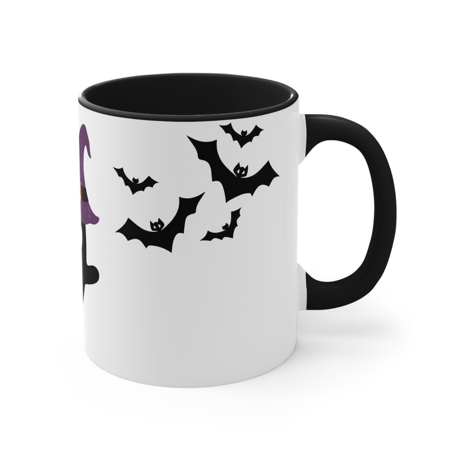 BOO BREW - Spider, Ghost & Bats - Halloween theme Coffee Mug, 11oz with comfortable C-handle in eye-catching 2-tone color scheme